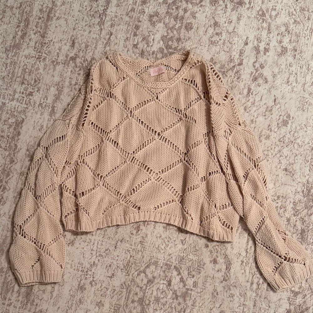 Pink Lily Beige Knit Sweater
